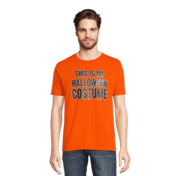 Men's Halloween Pumpkin Tee, Fall Short Sleeve T Shirt Sizes S-3XL Available NEW - Picture 1 of 6